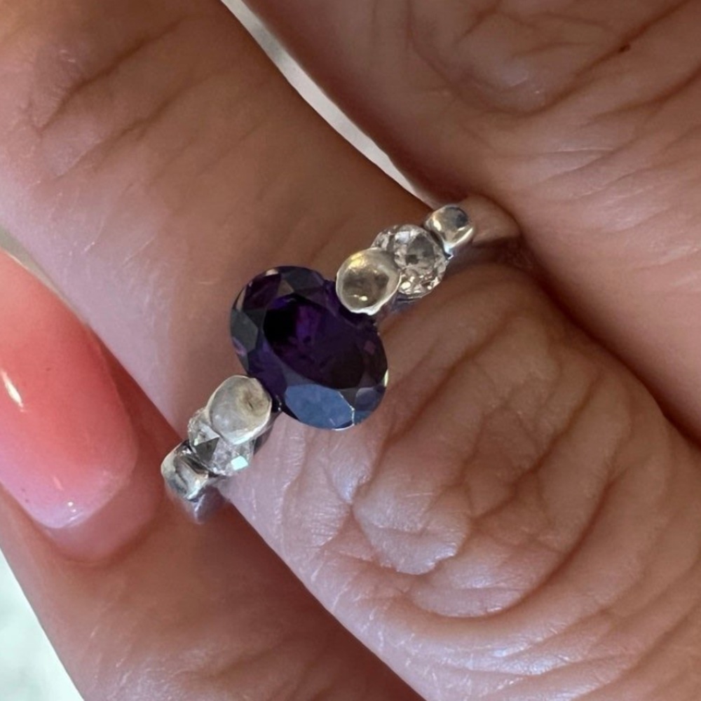 Vintage Handmade Amethyst Ring Solid 925 Sterling… - image 7